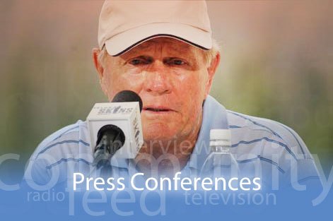 Legendary Golfer, Jack Nicklaus using SW Press Services at the Telus Skins Game